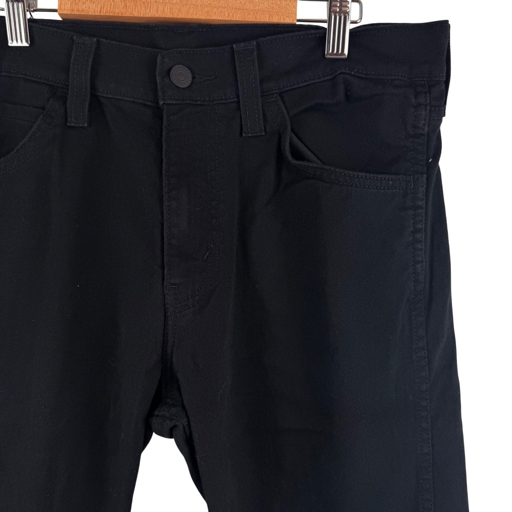 Levis‎ 513 Slim Straight Jeans Men 30x30 Black Solid Casual Denim Pants